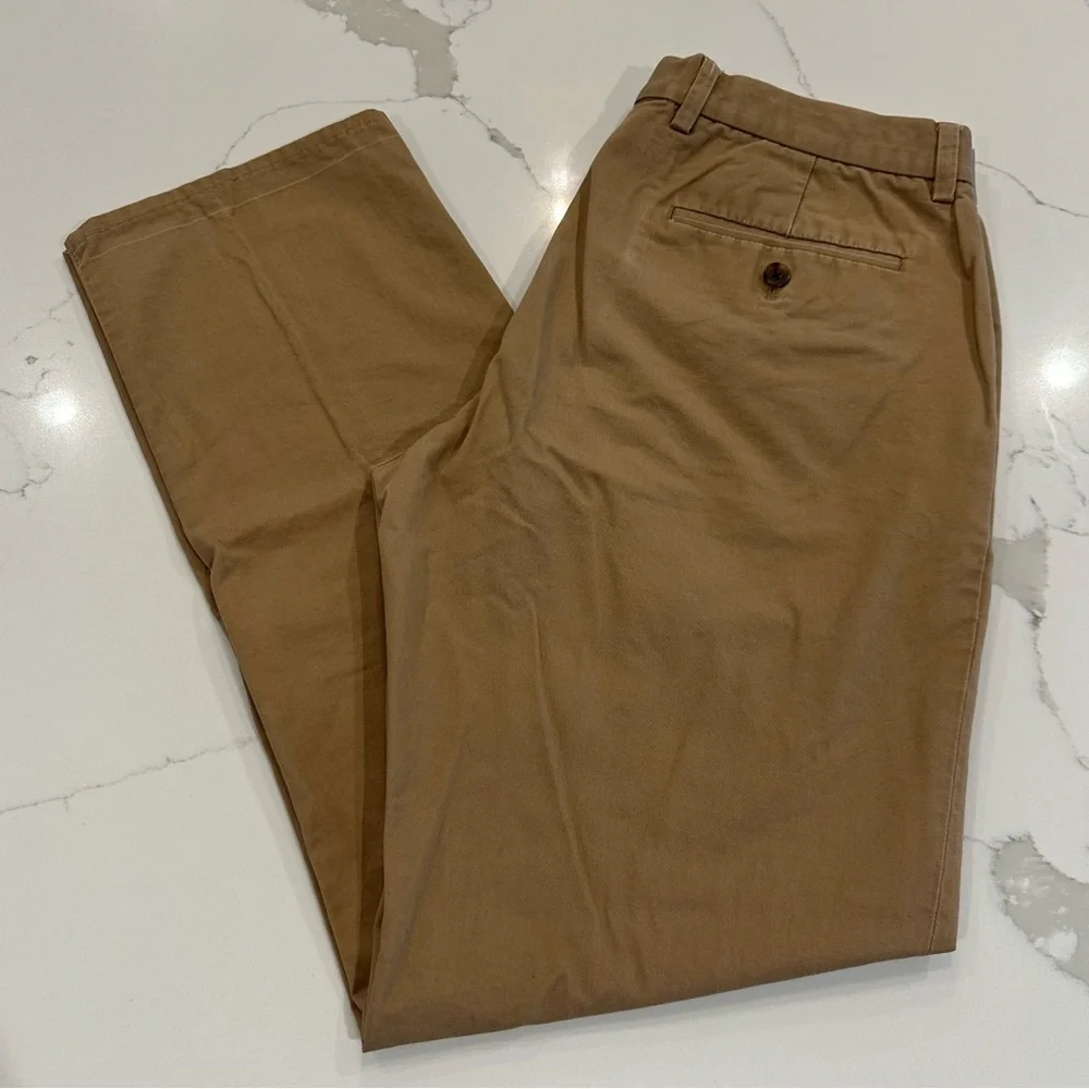 J. Crew Straight Leg Flat Front Khaki Chino Pants Casual Men’s 33 x 32